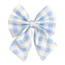 Load image into Gallery viewer, blue gingham sailor bow
