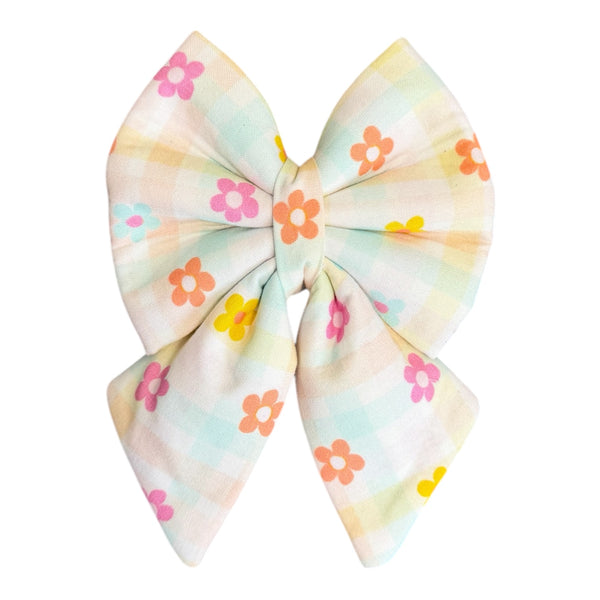 gingham floral bow 🎀