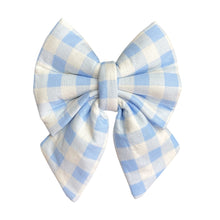 Load image into Gallery viewer, blue gingham sailor bow
