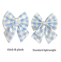 Load image into Gallery viewer, blue gingham sailor bow
